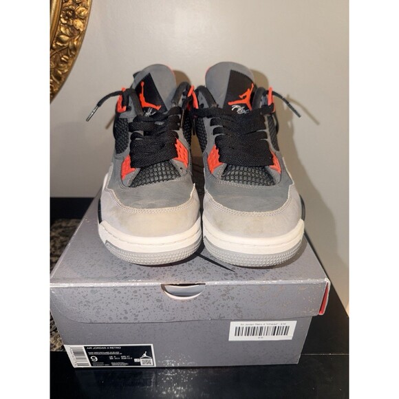 Air Jordan 4 Retro Mid Infrared Sneakers Mens Sz 9 Dark Grey 23 Black DH6927-061 main image 4